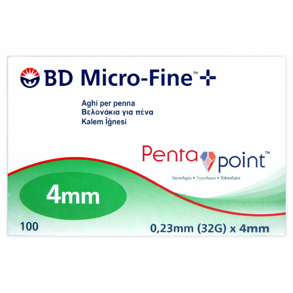 BD Micro-Fine Plus Kalem İğnesi 0,23 mm 32G x 4 mm 100'lü